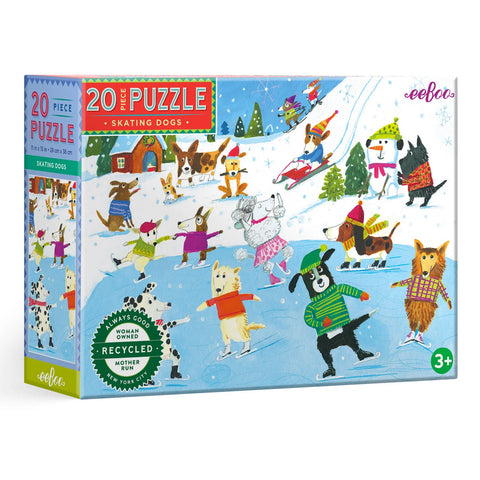 Eeboo Puzzle Skating Dogs 20 Piece