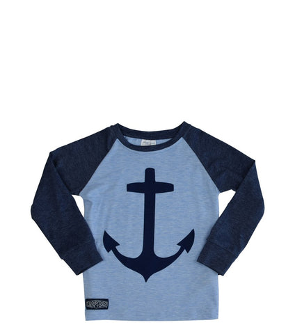 Toobydoo Longsleeve Shirt Anchor Navy Blue Baseball Tee