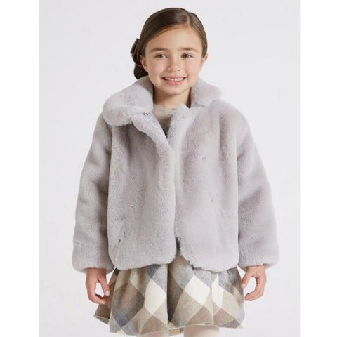 Mayoral Grey Faux Fur Coat
