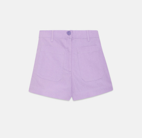 Compania Fantastica Lilac Girls Shorts with Patch Pockets