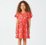 Compania Fantastica Hibiscus Print Short Sleeve Dress