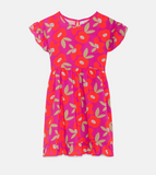 Compania Fantastica Hibiscus Print Short Sleeve Dress