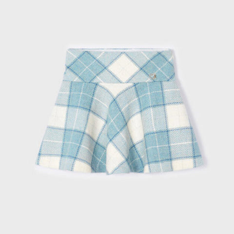 Mayoral Blue Plaid Woven Skirt