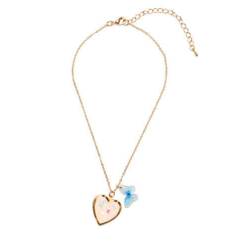Great Pretenders Butterfly Heart Locket Necklace