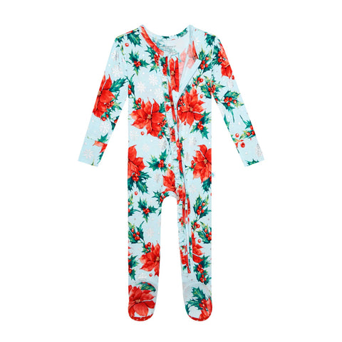 Posh Peanut Winter Lily Footie Ruffled Zippered One Piece