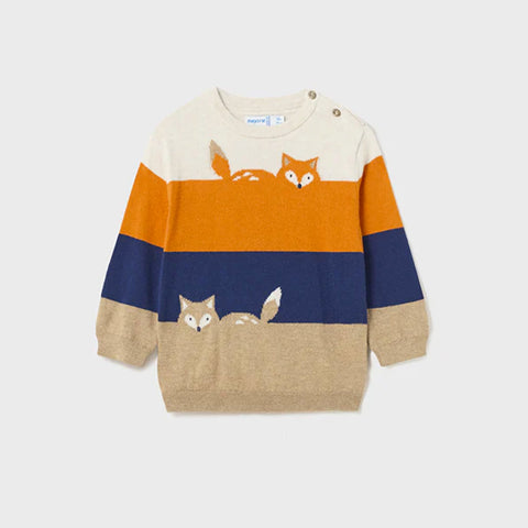 Mayoral Color Block Fox Sweater 2318