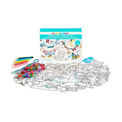 Kid Made Modern Shrink Art Jewelry Kit Mermaid and Sea Life