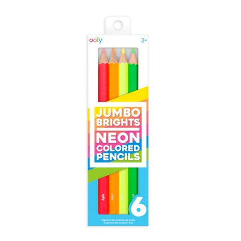 Ooly Jumbo Brights Neon Color Pencils Set of 6