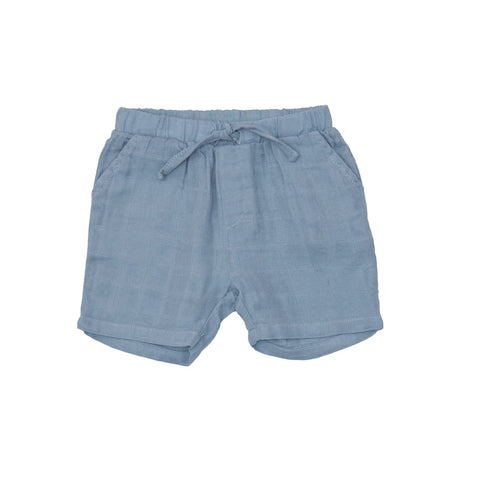 Angel Dear Solid Chambray Blue Muslin Shorts