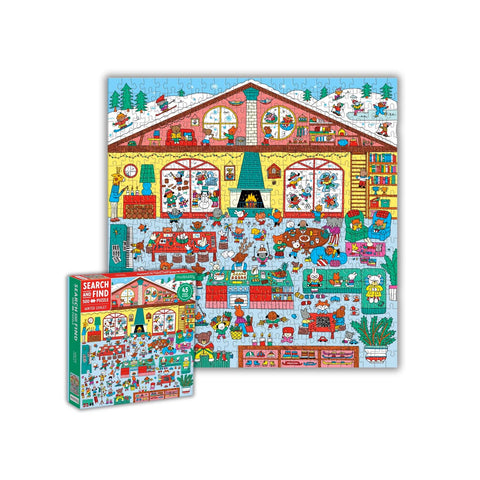 Mudpuppy Winter Chalet Search and Find Puzzle 500 Piece