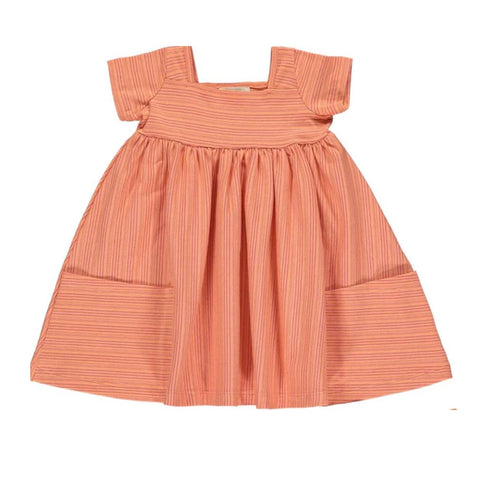 Vignette Rylie Dress Red and Orange Stripe