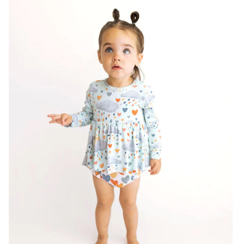 Posh Peanut Briella Long Sleeve Basic Peplum Top and Bloomer Set