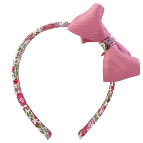 Milledeux Liberty of London X-Over Collection Pink Bow Headband