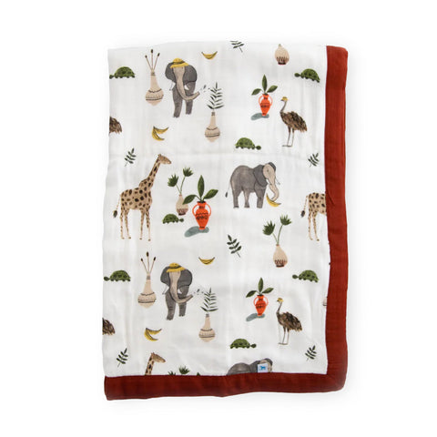 Little Unicorn Baby Quilt Safari Social