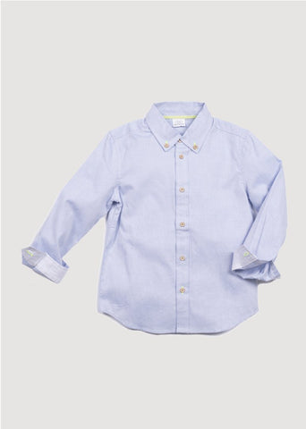 E.G.G. Shirt Longsleeve Blue Oxford with Tan Buttons