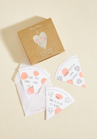 MeriMeri I Heart Pizza 12 Valentine Notecards