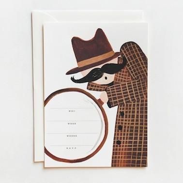 Rifle Paper Co Set of 10 Invitations - Detective