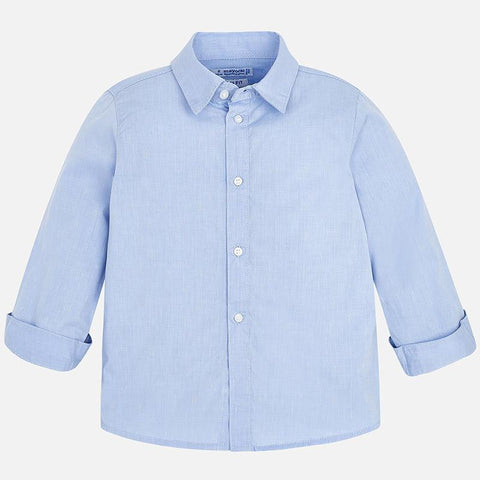 Mayoral Shirt Longsleeve Buttonup Light Blue Numbers