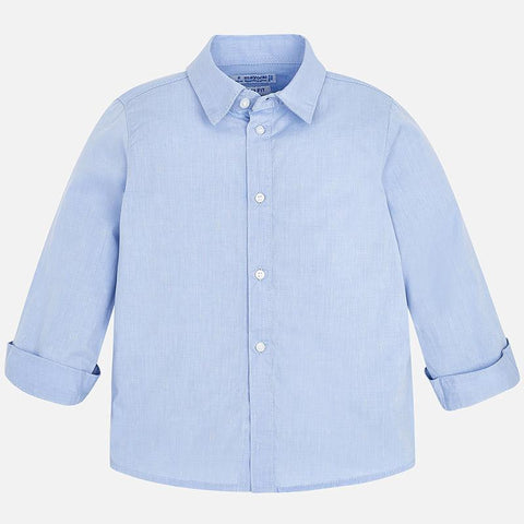 Mayoral Shirt Longsleeve Buttonup Light Blue Numbers