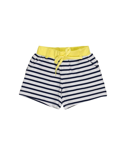 Toobydoo Girls Shorts Navy Stripe with Yellow