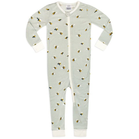 MilkBarn Bamboo Zipper Footless Pajamas Bumble Bee