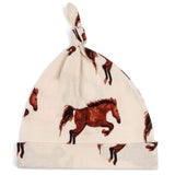 MilkBarn Organic Cotton Knot Hat Natural Horses