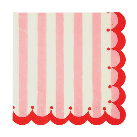 MeriMeri Paper Napkins Toot Sweet Pink Stripe Small