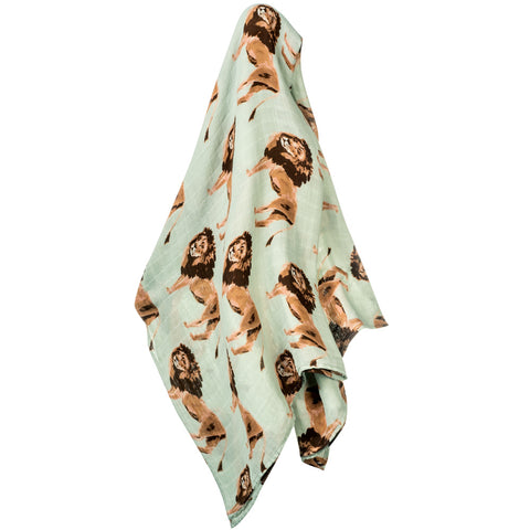 MilkBarn Bamboo Swaddle Blanket Lion