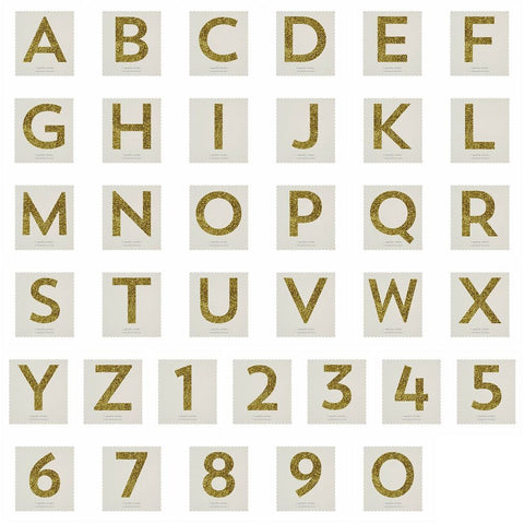 MeriMeri Gold Glitter Letters and Numbers Big Sticker