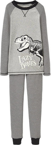 Joules 2pc Glow in the Dark Pajamas Set Dino Lazy Bones