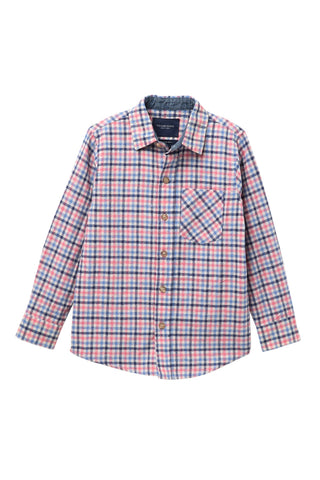 Toobydoo Longsleeve Flannel Buttonup Pink Blue Check