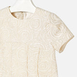 Mayoral Dress Shortsleeve Gold Roses Fitted