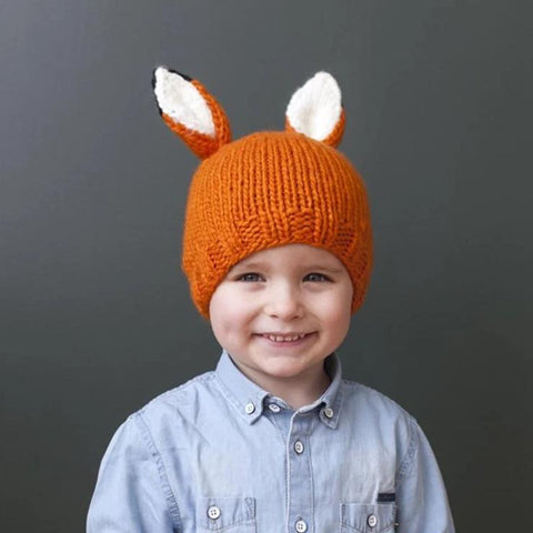Blueberry Hill Hat Knitted Orange Fox