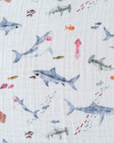 Little Unicorn Cotton Muslin Single Swaddle Shark