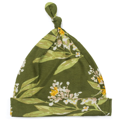 MilkBarn Bamboo Knot Hat Green Floral