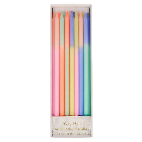 MeriMeri Multi Color Block Birthday Candles Set of 16