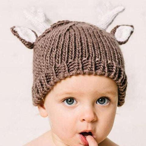 Blueberry Hill Hat Knitted Brown Deer