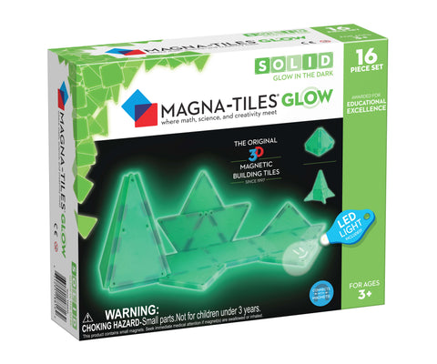 Magna-Tiles Glow Solid Color 16 Piece Set