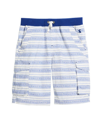 Joules Shorts Blue White Geo Stripe Cargo