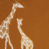 MilkBarn Organic Cotton Applique One Piece Bodysuit Orange Giraffe