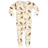 MilkBarn Bamboo Zipper Footless Pajamas Owls