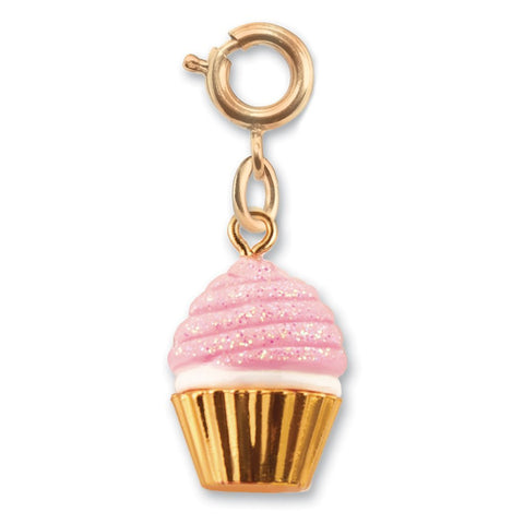 Charm It Pink Glitter Cupcake Charm