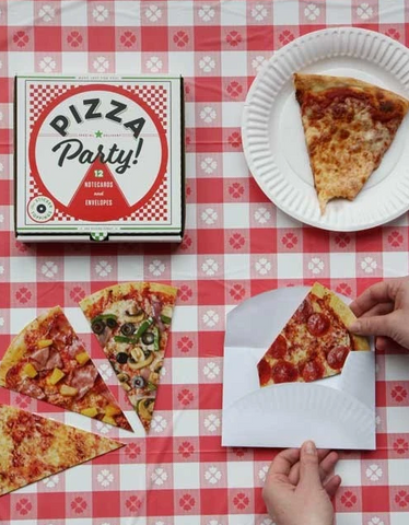 Pizza Party!  12 Notecards and Elvelopes