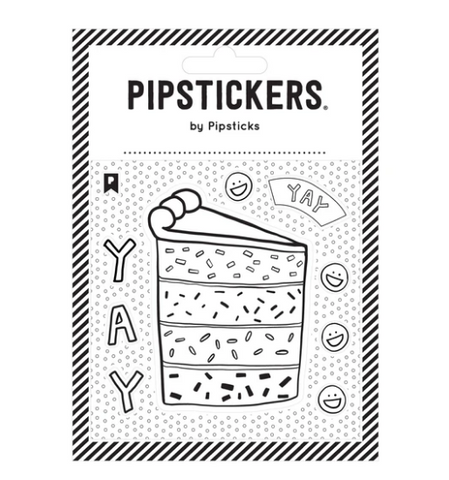 Pipsticks Sticker Sheet - Color In Yay Cake