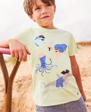 Joules Tee Shirt Green Pirate Fish Glow In The Dark