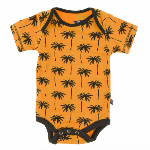 Kickee Pants Onesie Apricot Palm Trees