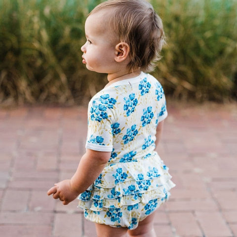 MilkBarn Bamboo Ruffle Bloomers Blue Floral