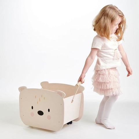 Tender Leaf Toys Pull Along Bear Cart