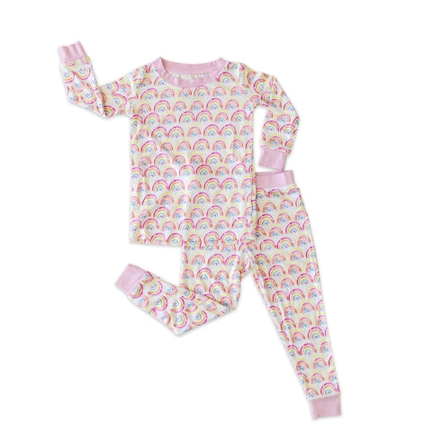 Little Sleepies 2 Piece Loungewear Set - Pink Rainbows