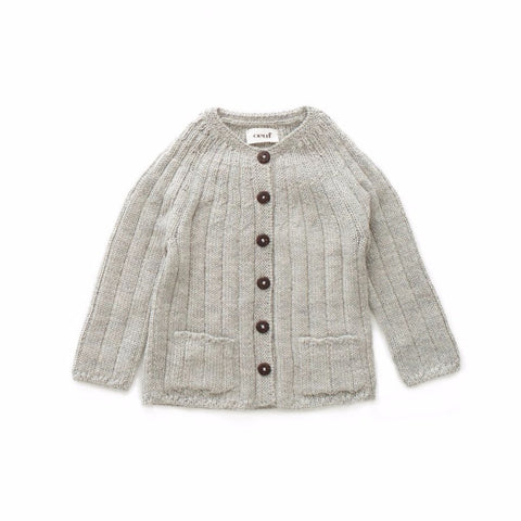 Oeuf Ribbed Cardigan Sweater Grey